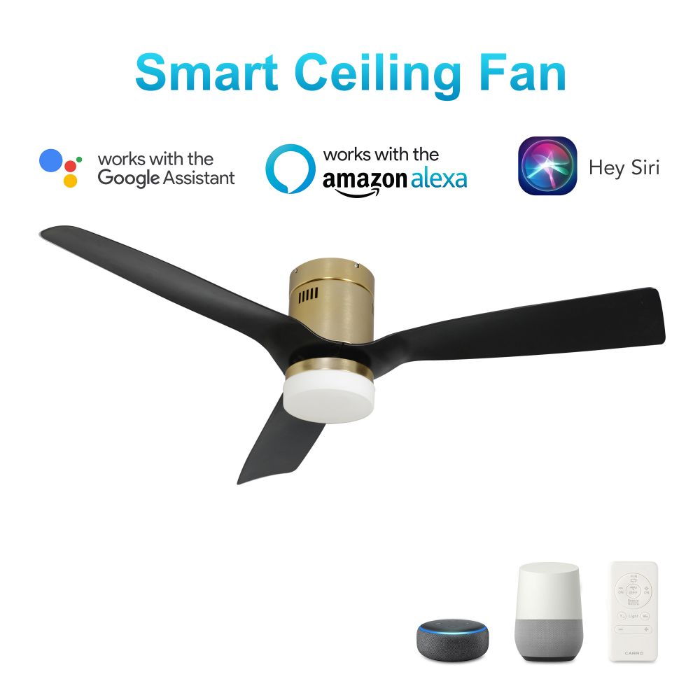 Carro USA VS523P-L12-G2-1-FM Spezia 52-inch Indoor/Outdoor Smart Ceiling Fan, Dimmable LED Light Kit & Remote Control, Works with Alexa/Google Home/Siri